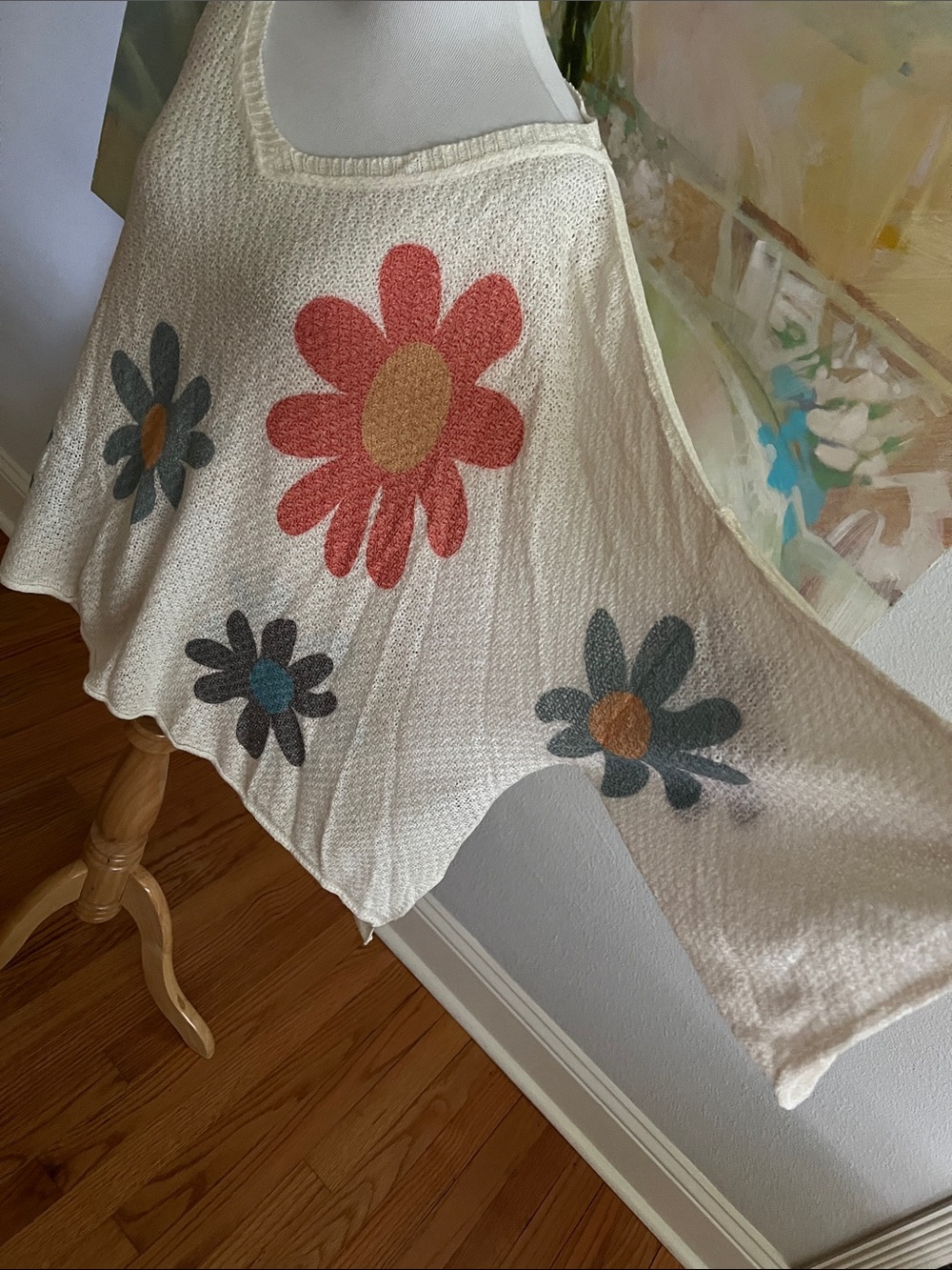 POL Groovy For You V-Neck Flower Print Top In Ivory large - Picture 7 of 16